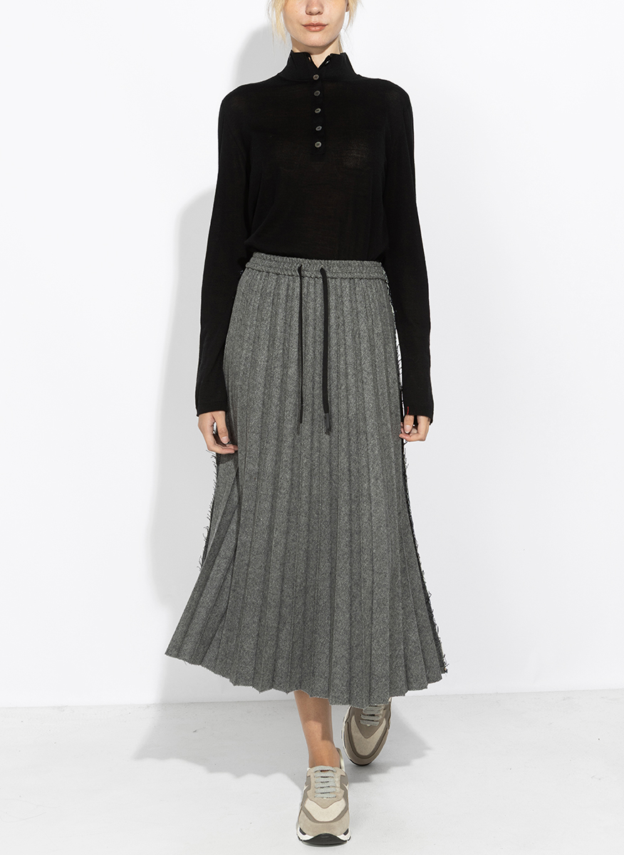 Nine in the morning pleated midi skirt