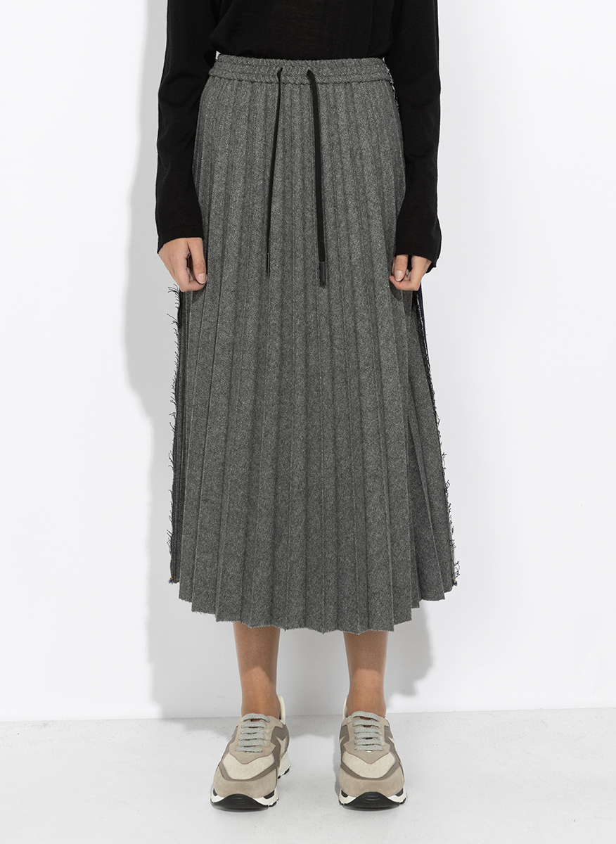 Nine in the morning pleated midi skirt