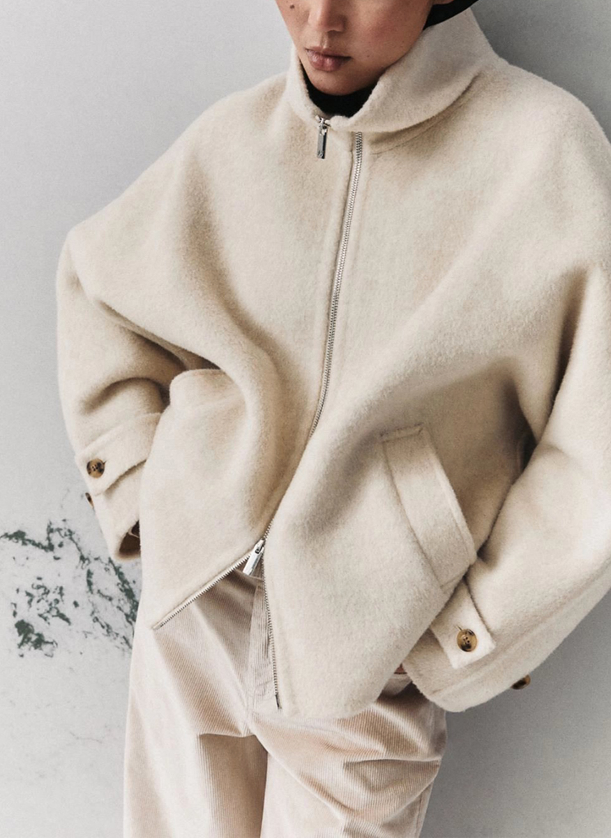Късо палто от вълна 'Cocoon fit' Marella Monochrome Mllprisma