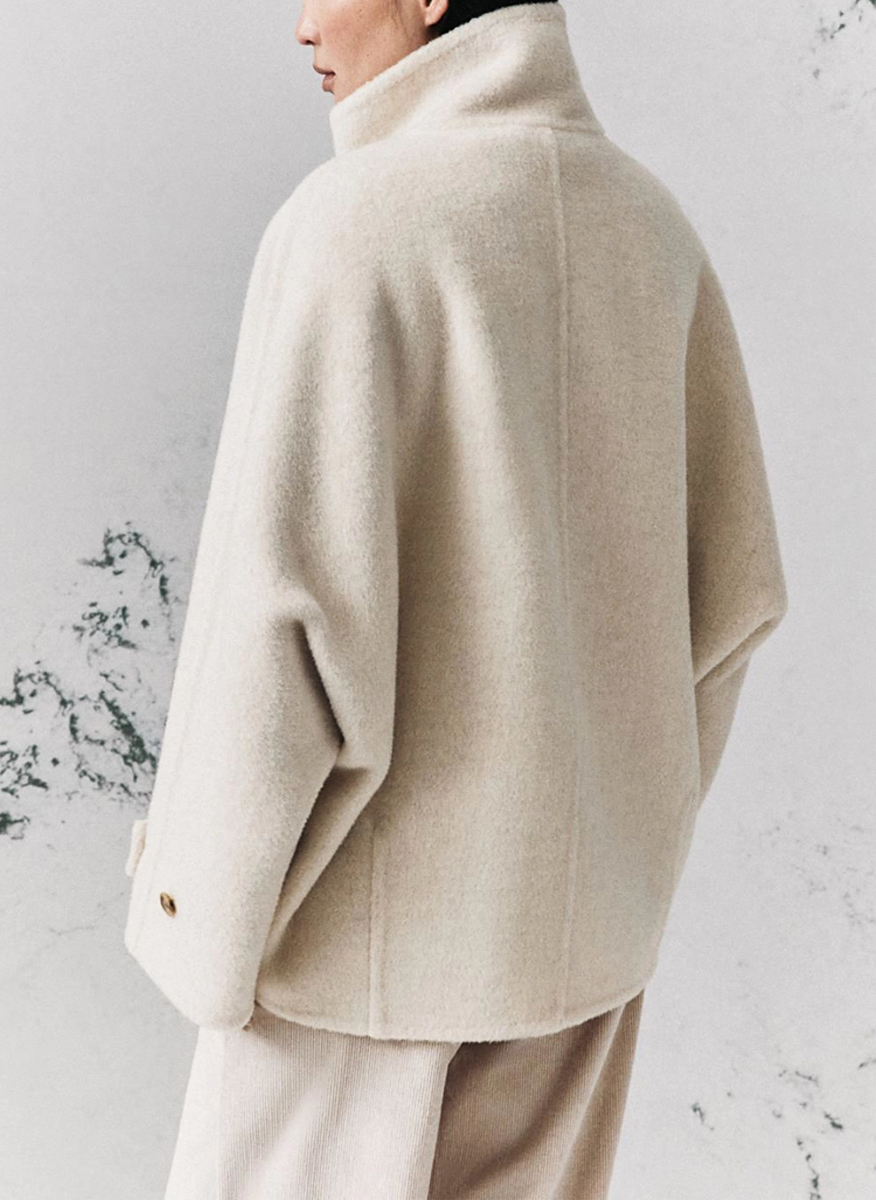 Късо палто от вълна 'Cocoon fit' Marella Monochrome Mllprisma