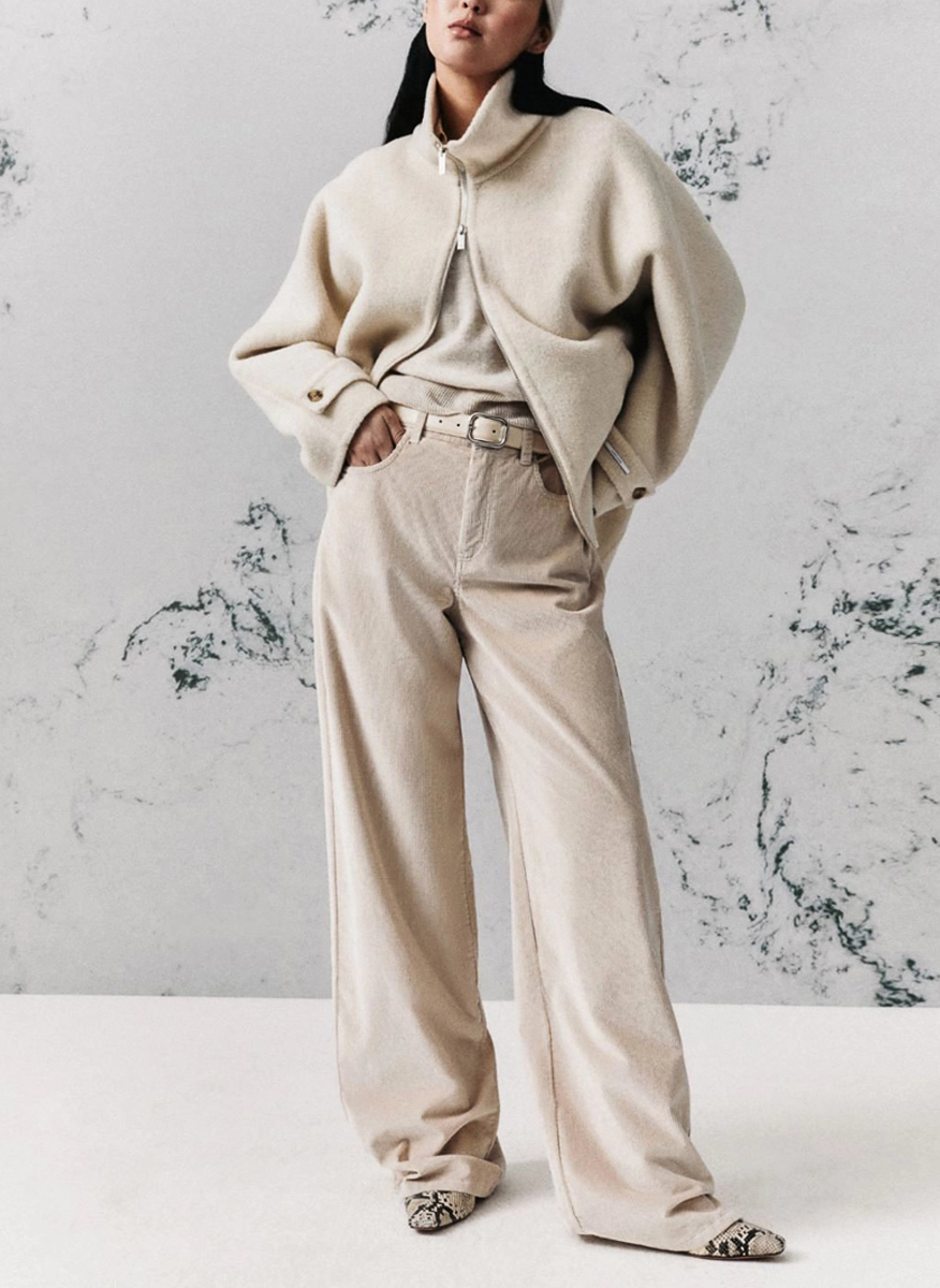 Късо палто от вълна 'Cocoon fit' Marella Monochrome Mllprisma