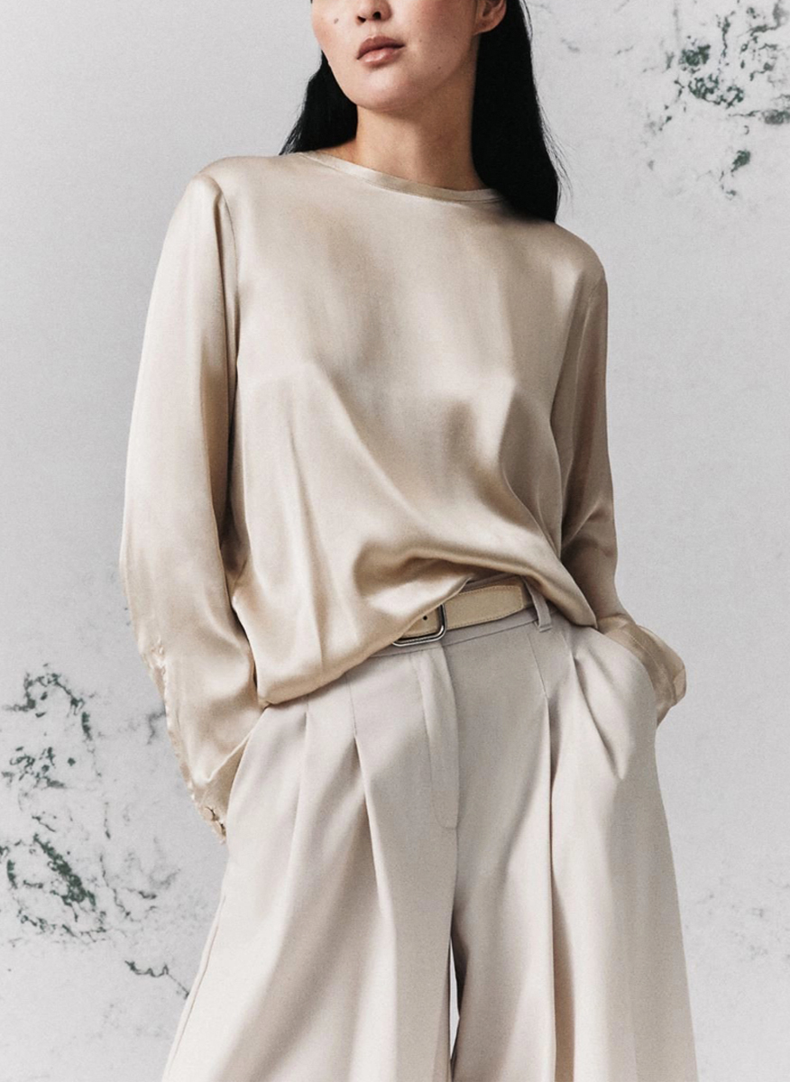 Marella Monochrome Mllgettone silk blend blouse