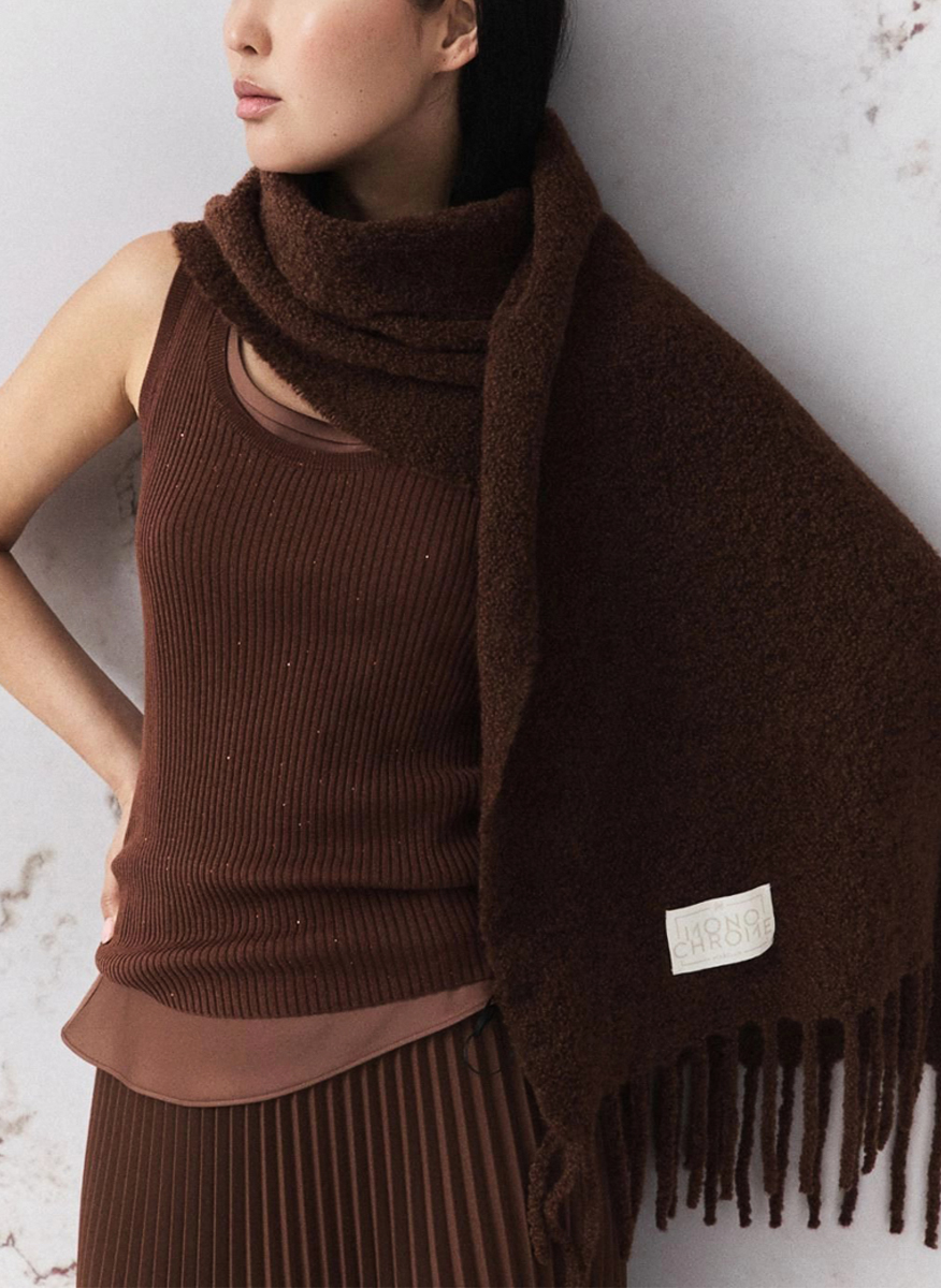 Marella Monochrome Mlllacuna alpaca and wool scarf