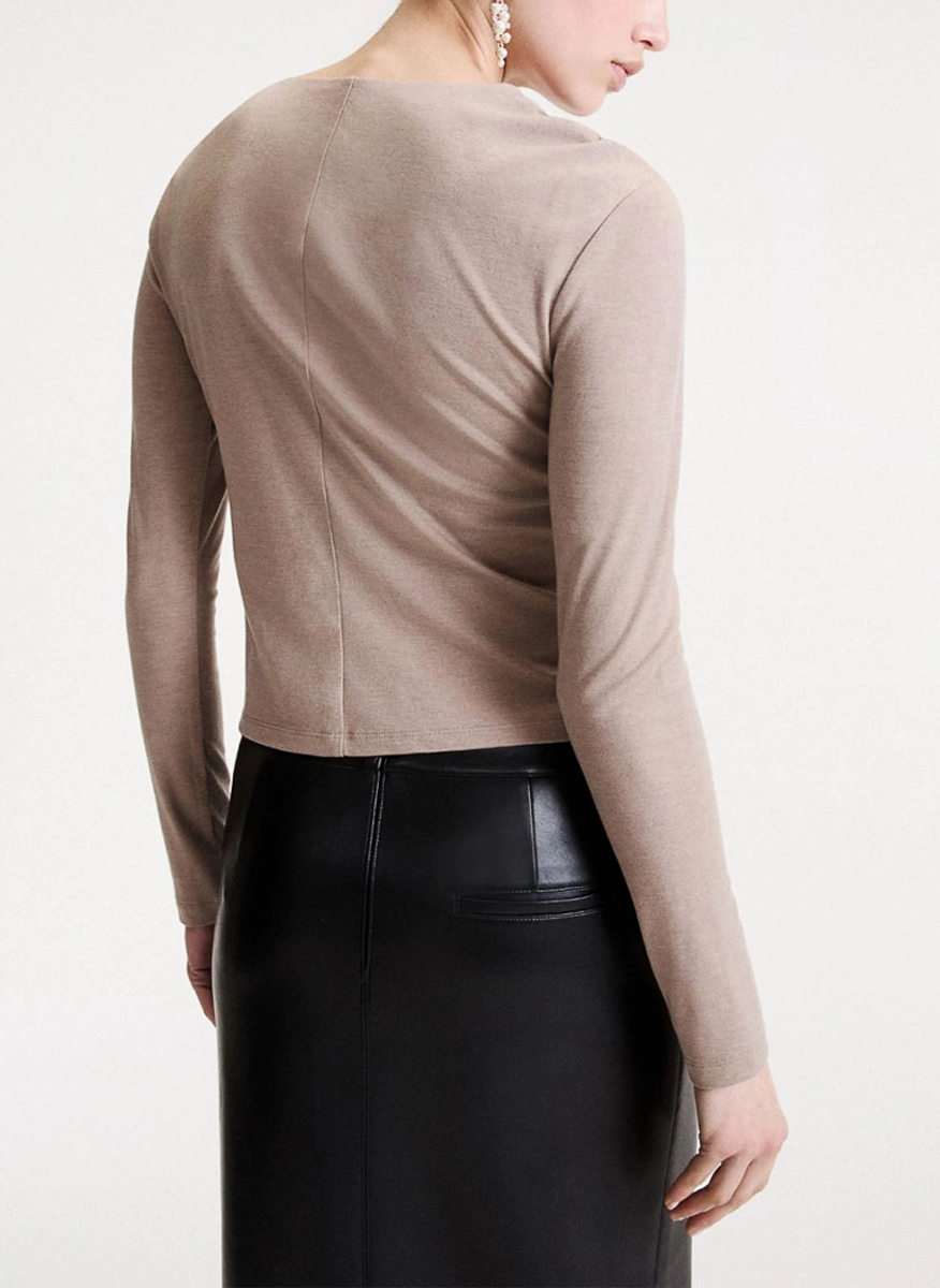 Marella Mlltabacco blouse with metal detail