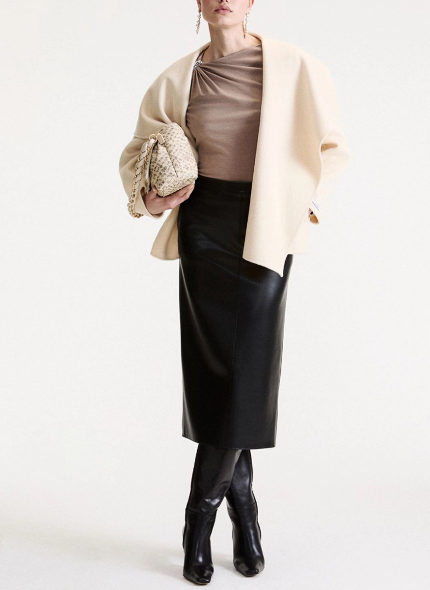 Marella Mlltabacco blouse with metal detail