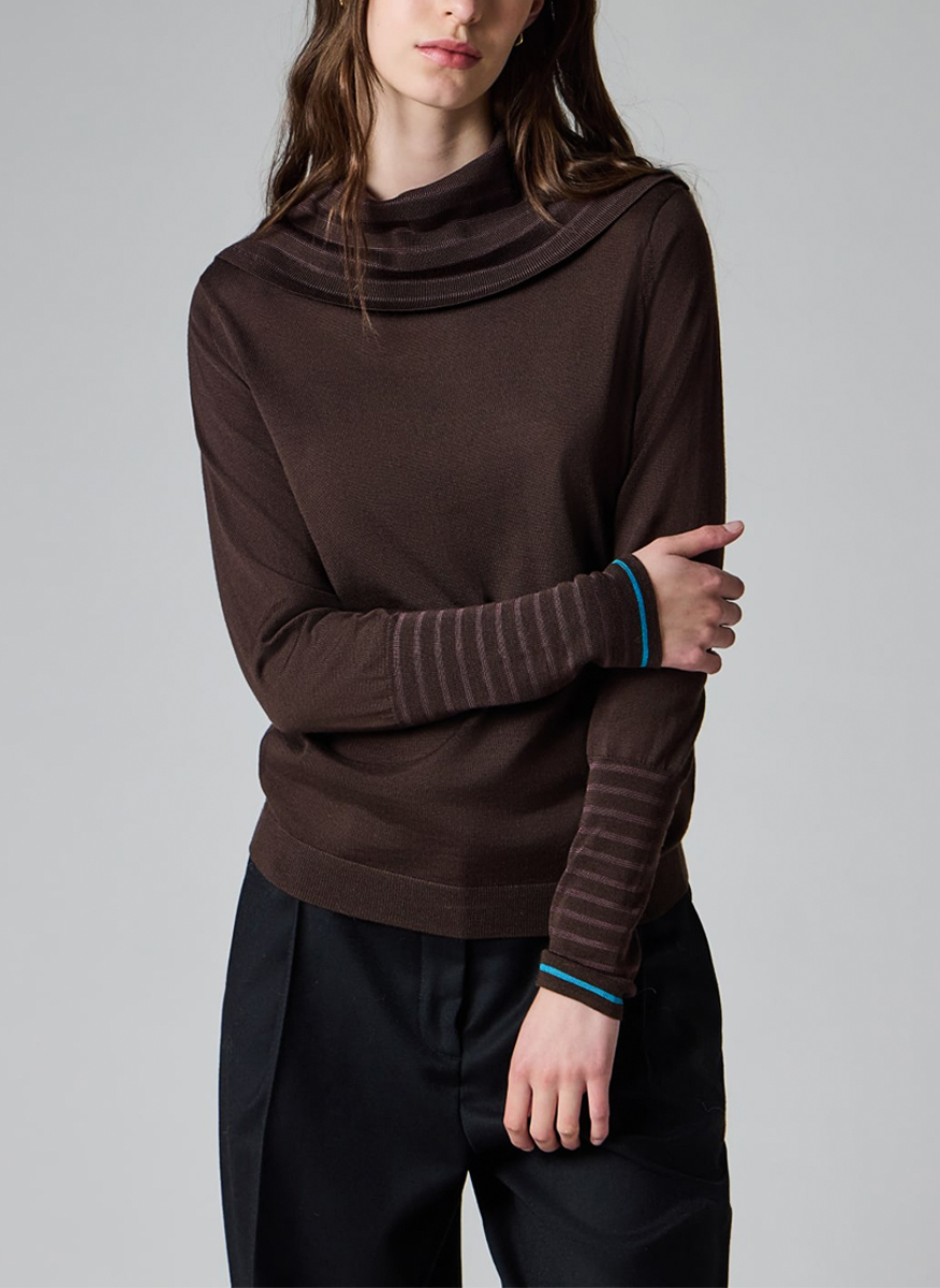 Фин пуловер с контрастни детайли Paul Smith