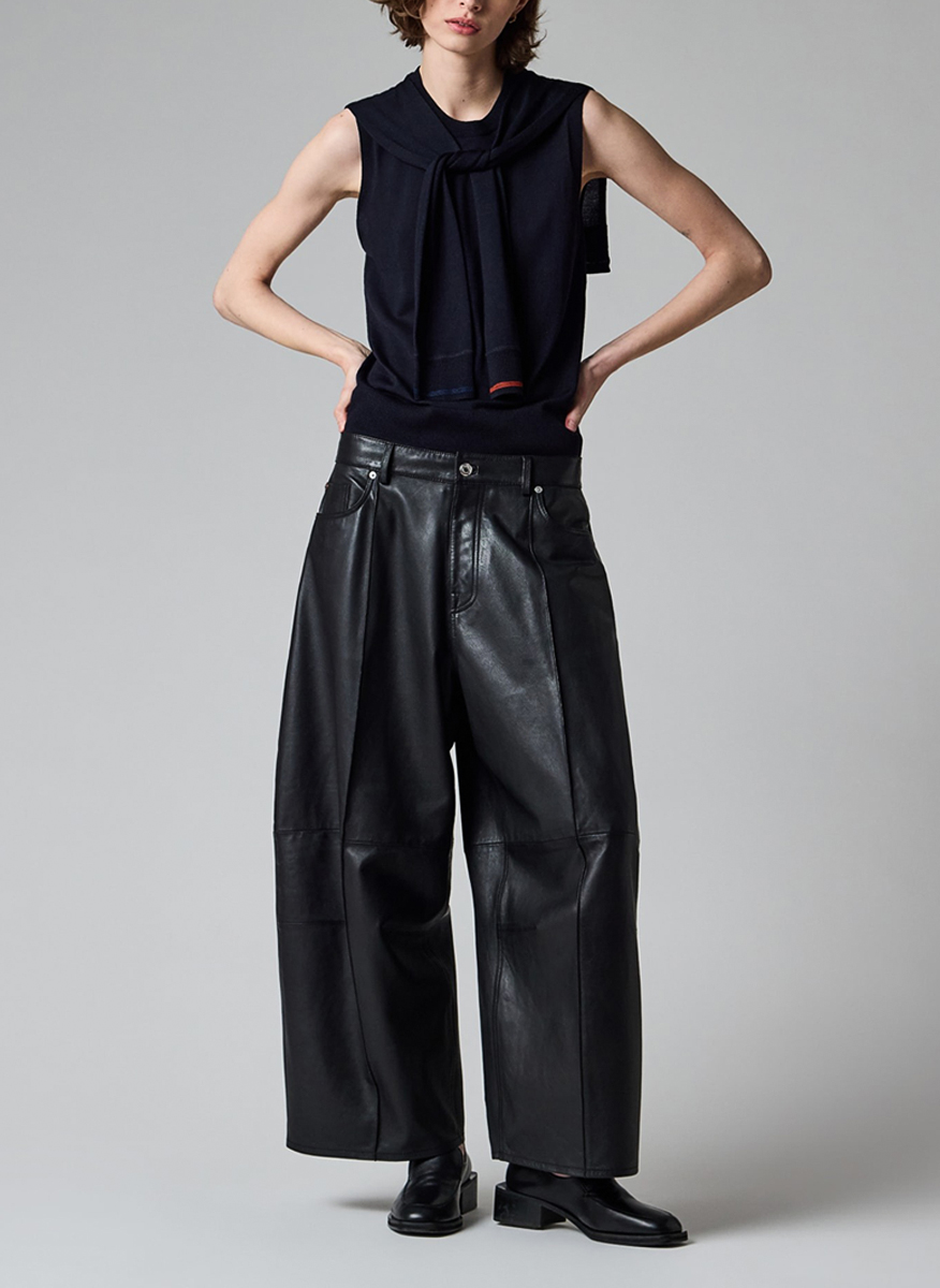 Кожен панталон 'Barrel fit' Paul Smith