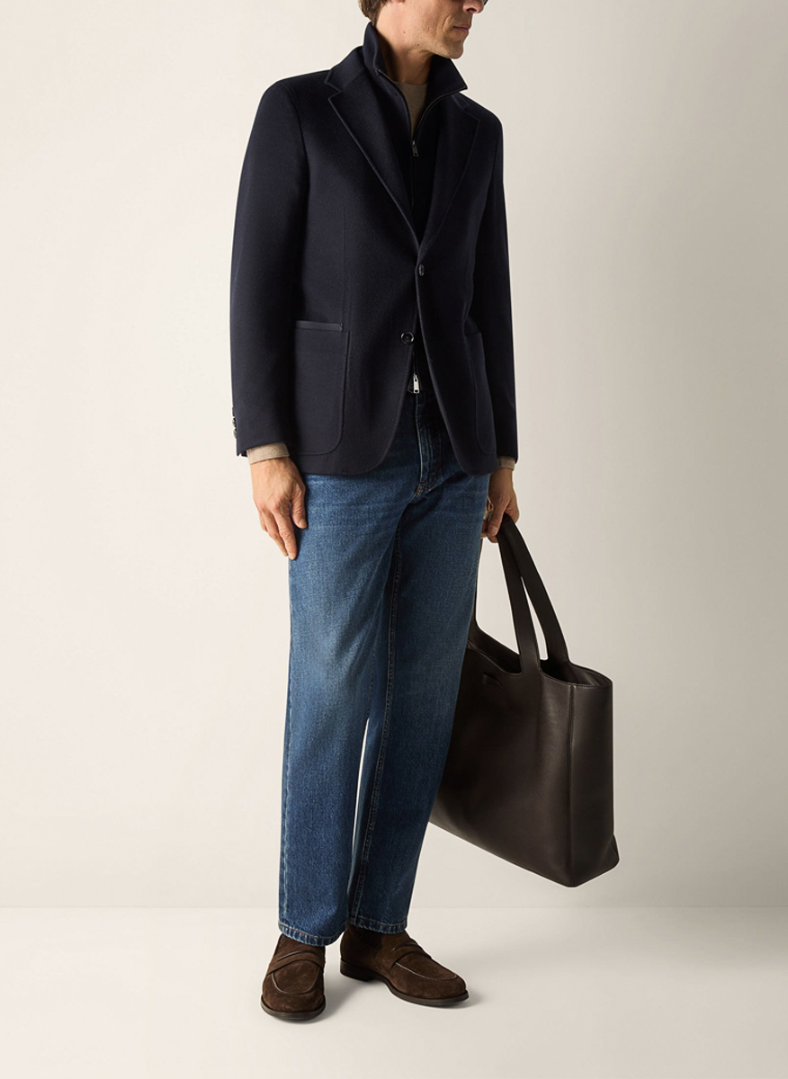 Сако от кашмир с подвижна яка Zegna