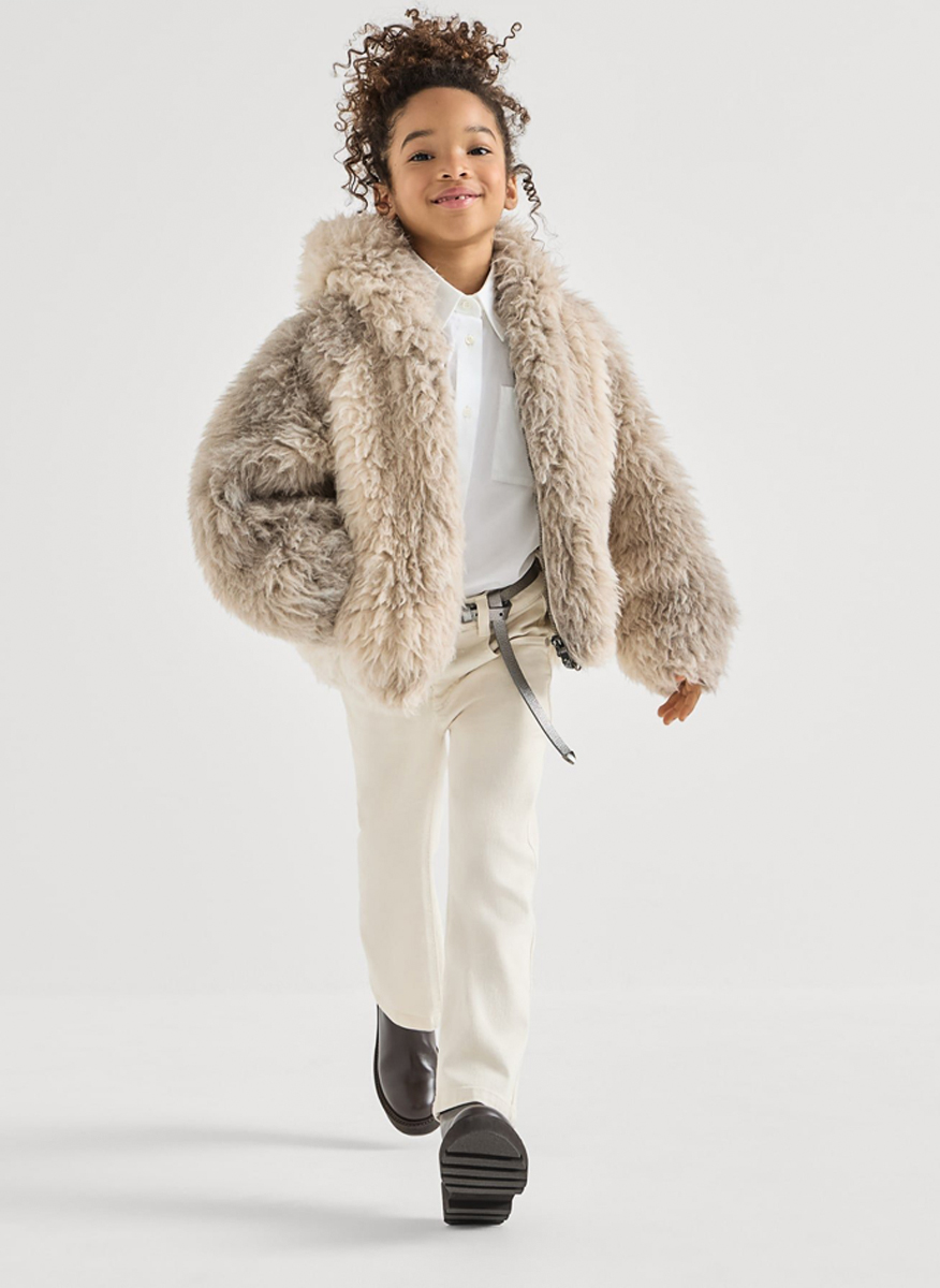 Brunello Cucinelli Kids 8-10 denim trousers with monili