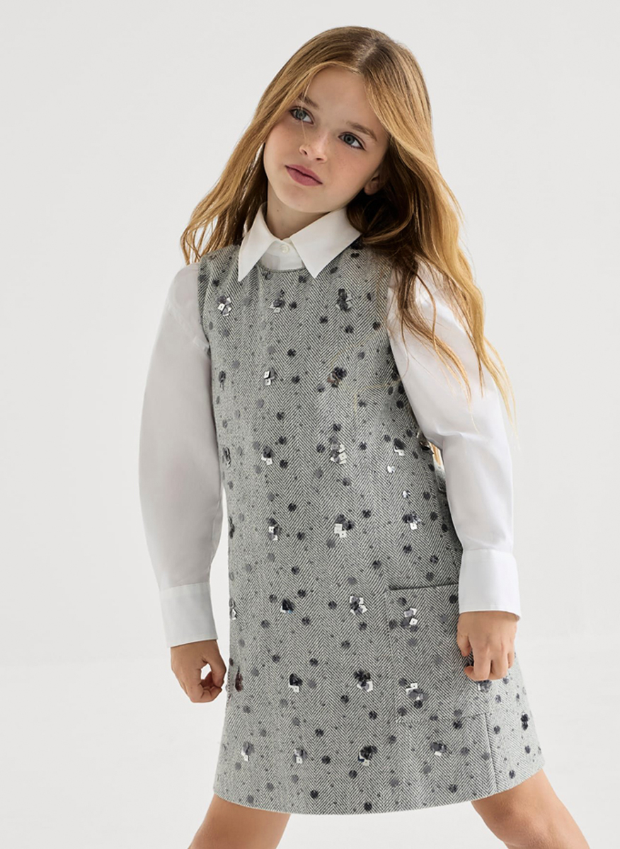 Рокля 'Dazzling dots' Brunello Cucinelli Kids 12