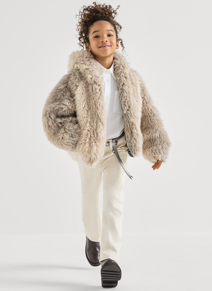 Brunello Cucinelli Kids 8-10 fluffy jacket