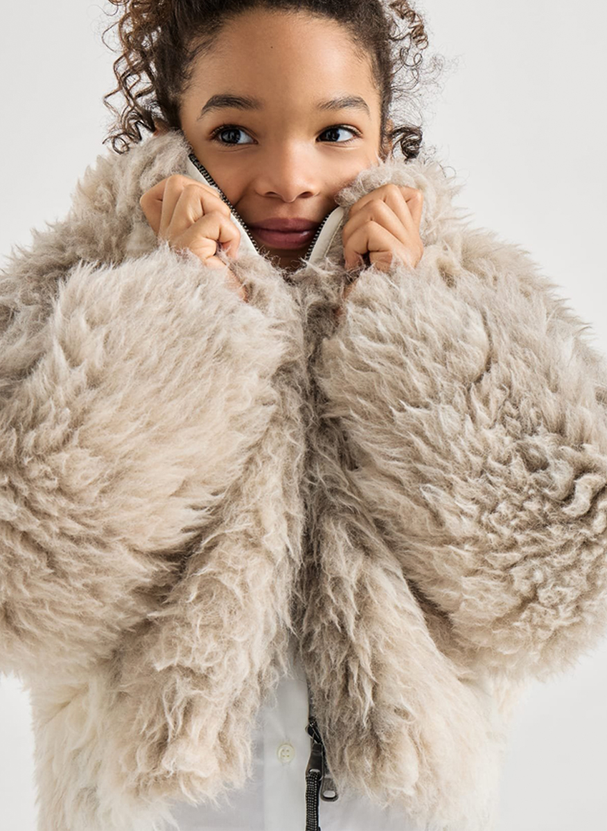 Brunello Cucinelli Kids 8-10 fluffy jacket