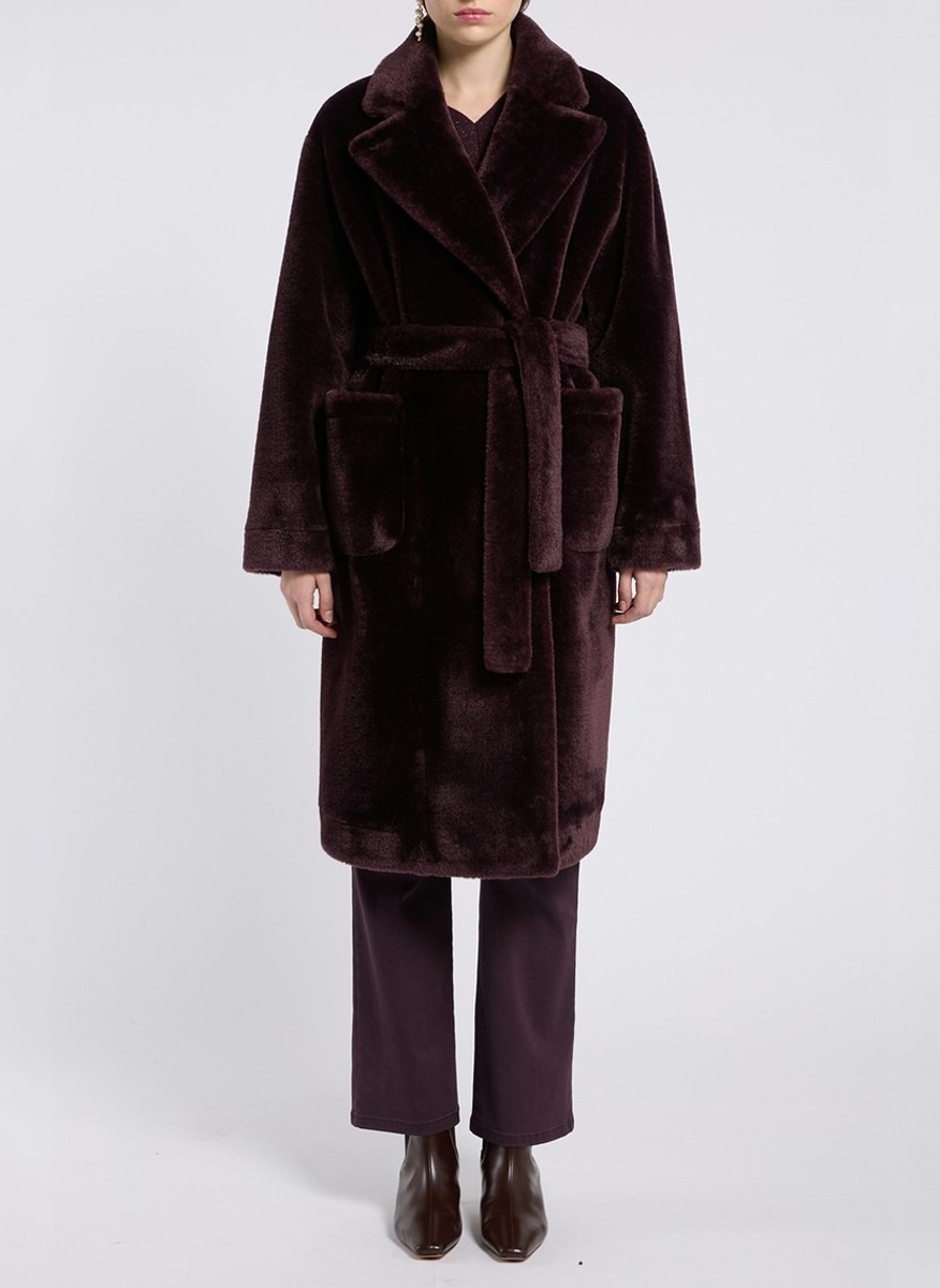 Marella Monochrome Mllalaggio faux fur coat