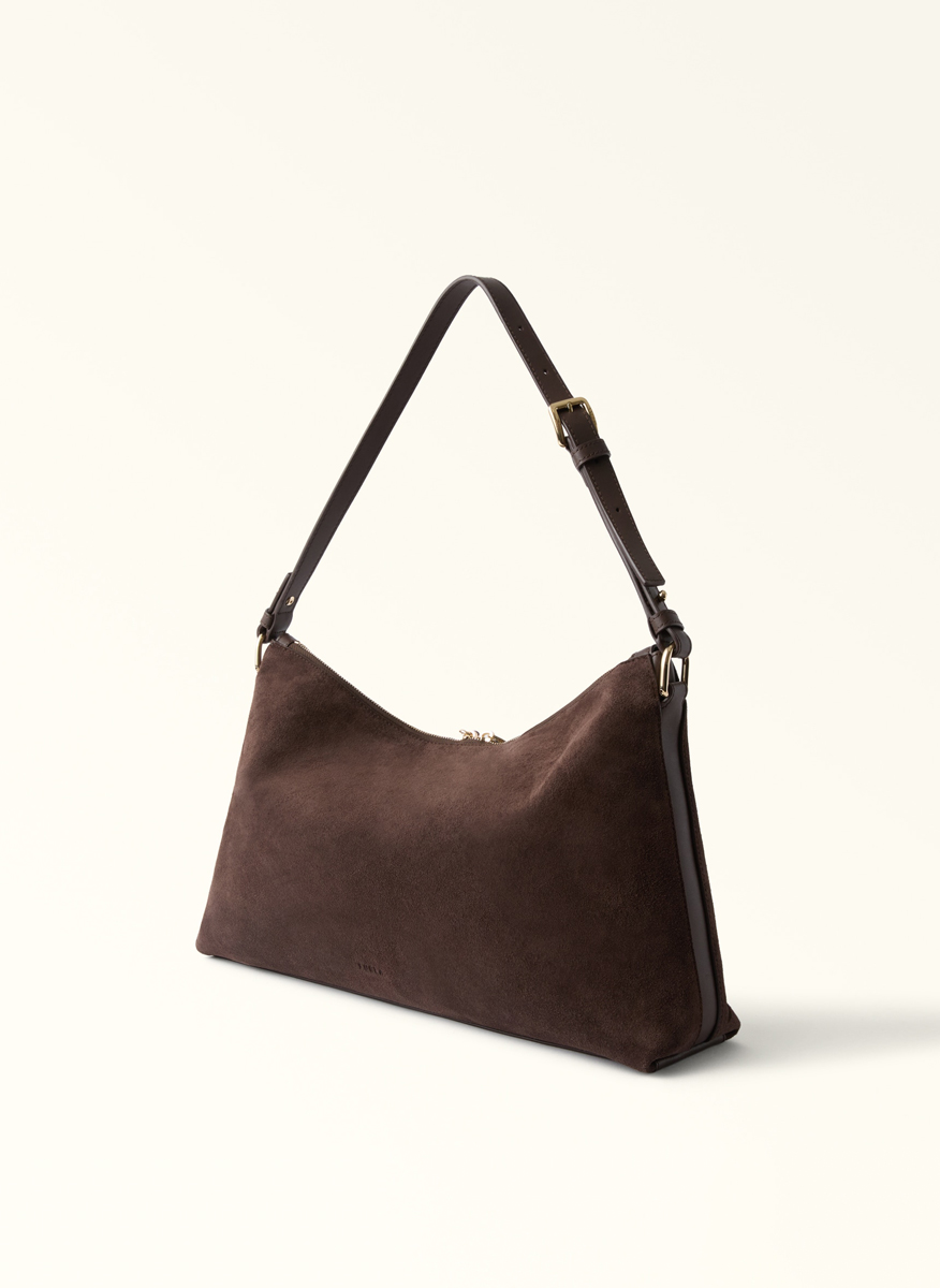 Велурена чанта Furla Debby Toni Espresso