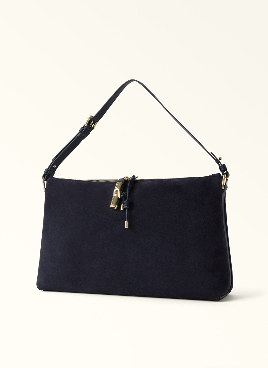 Велурена чанта Furla Debby Toni Mediterraneo