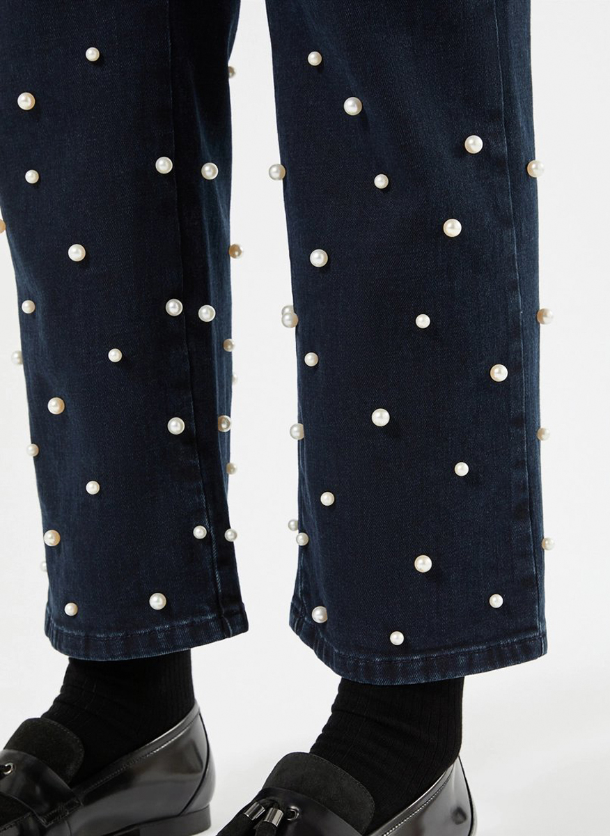 Marina Rinaldi Mrsebbro denim with pearl detail