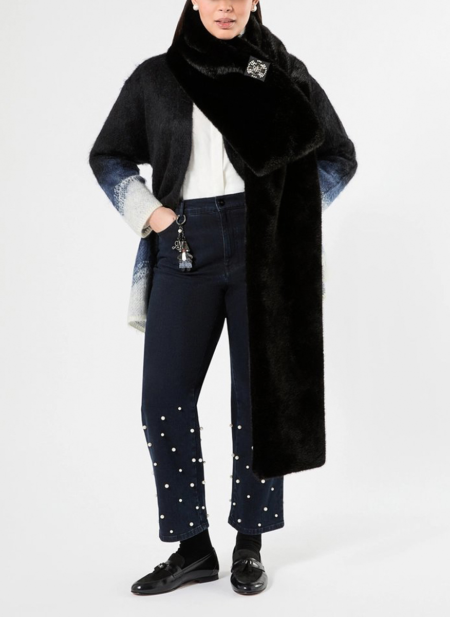 Marina Rinaldi Mrsebbro denim with pearl detail