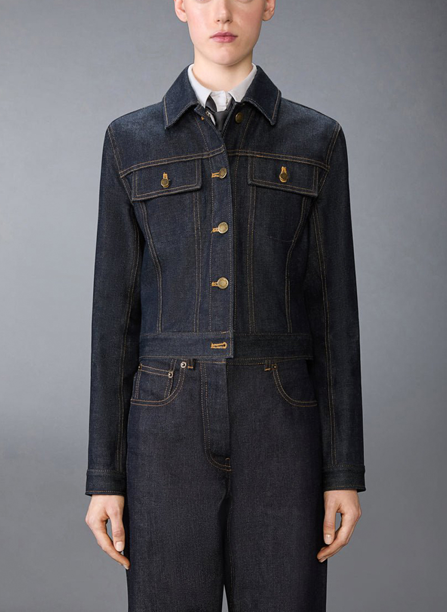 Яке от деним със скъсена дължина Thom Browne