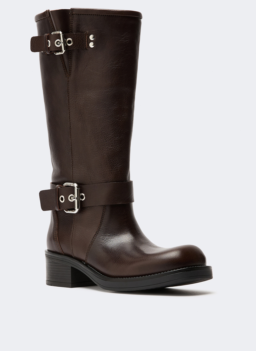 Кожени ботуши Weekend Max Mara Wkaaddobbo