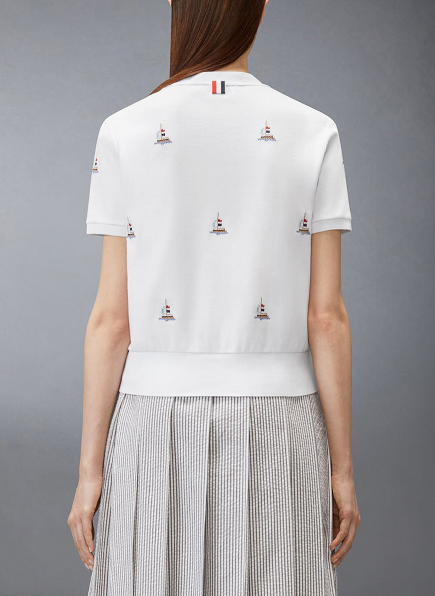 Тишърт от плетиво 'Sailboat' Thom Browne
