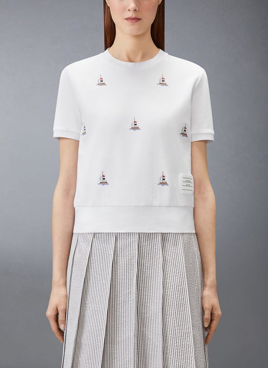 Тишърт от плетиво 'Sailboat' Thom Browne