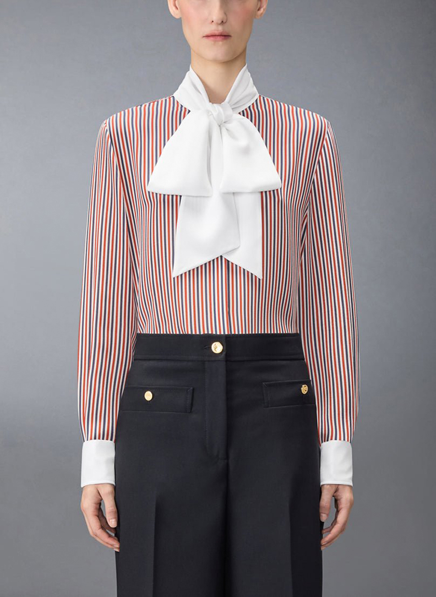 Раирана риза с подвижна яка Thom Browne