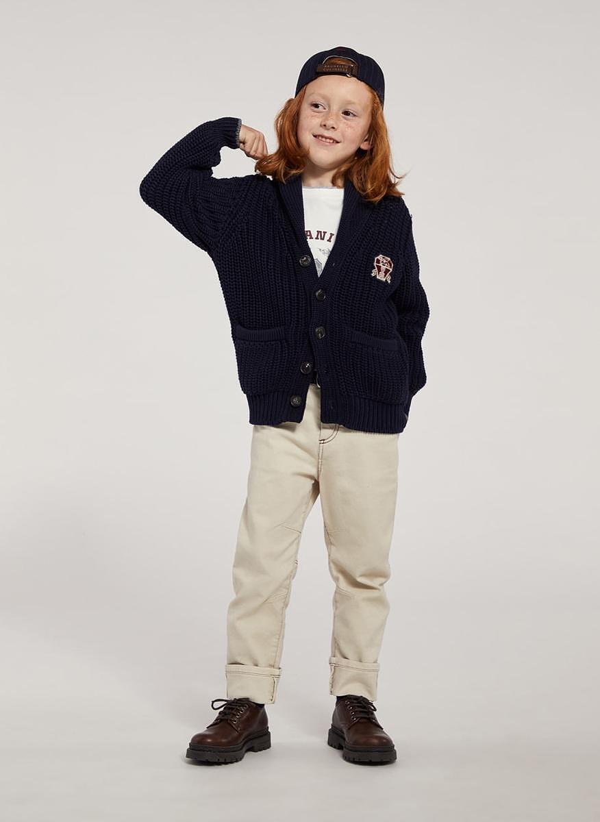 Деним с контрастни детайли Brunello Cucinelli Kids 8