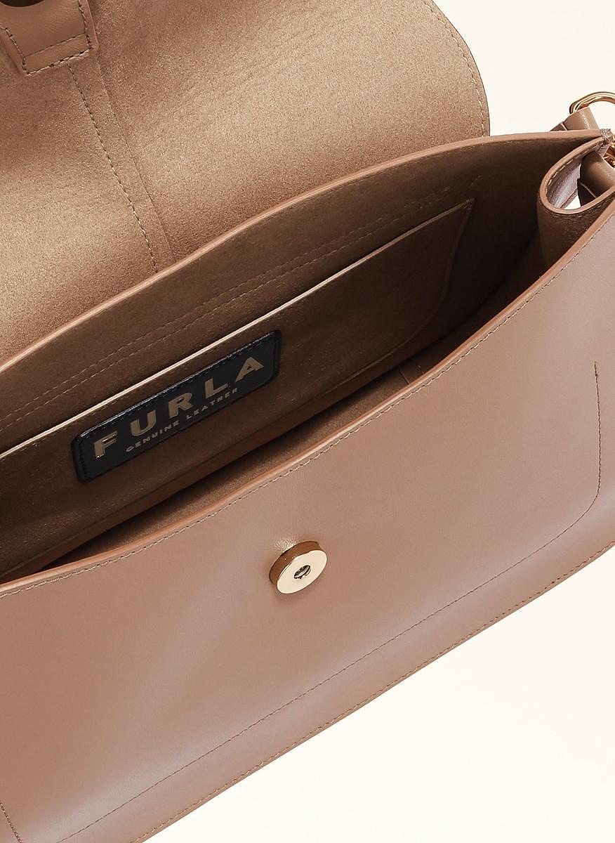 Мини чанта Furla Flow Greige