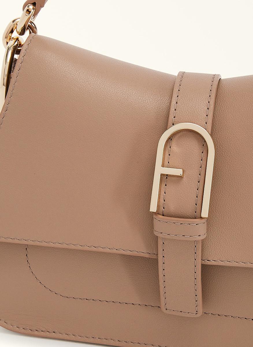 Мини чанта Furla Flow Greige