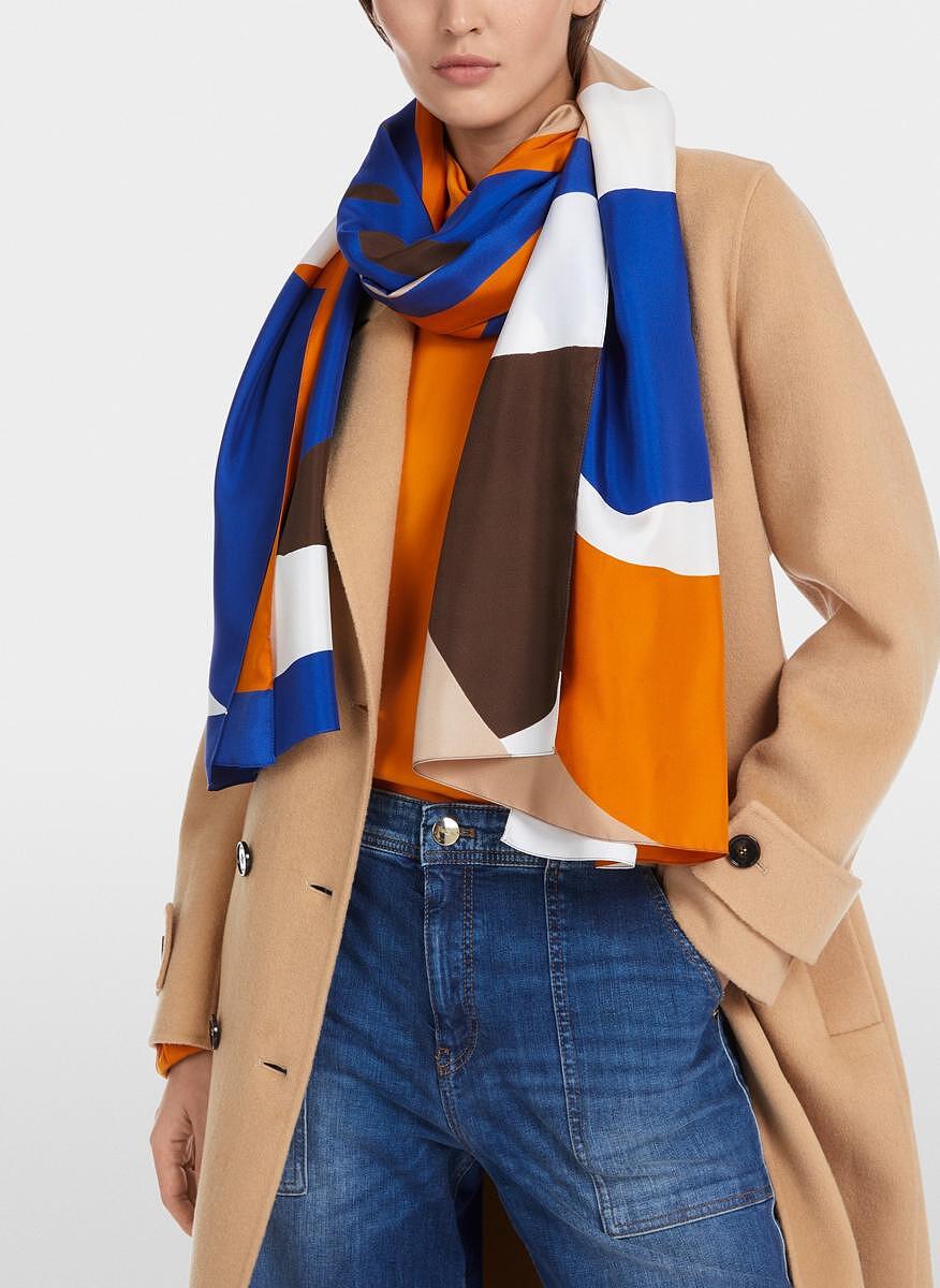 Копринен шал с принт Marc Cain Collections