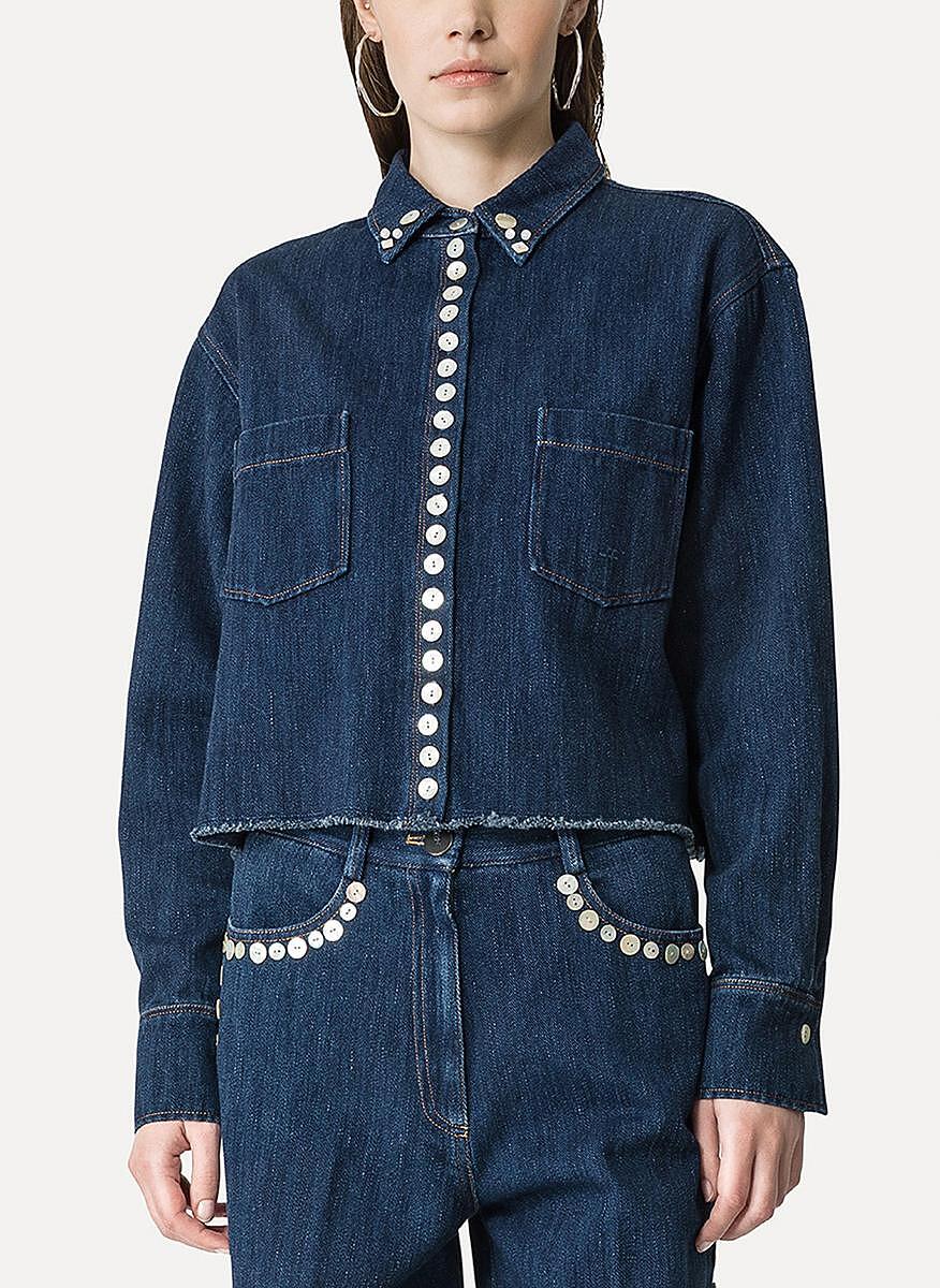 Риза от деним с ресни forte_forte
