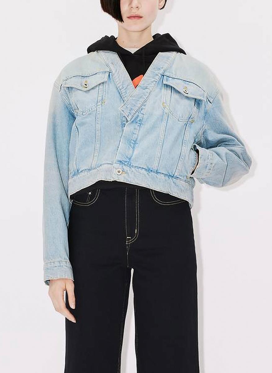Яке от деним с износен ефект Kenzo