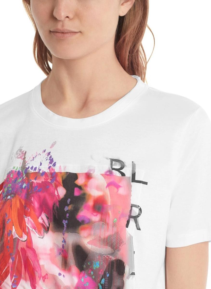 Памучен тишърт с принт Marc Cain Collections