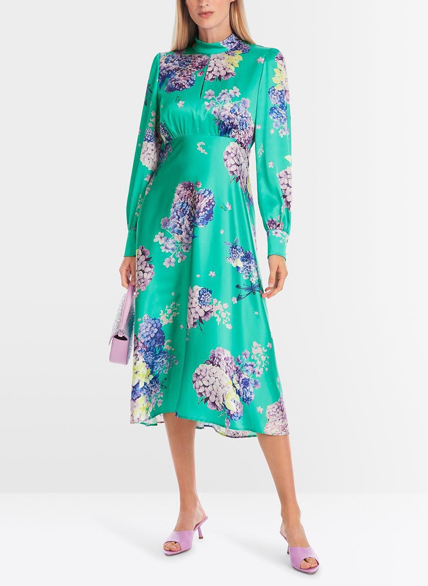 Сатенирана рокля 'Seventies style' Marc Cain Glam