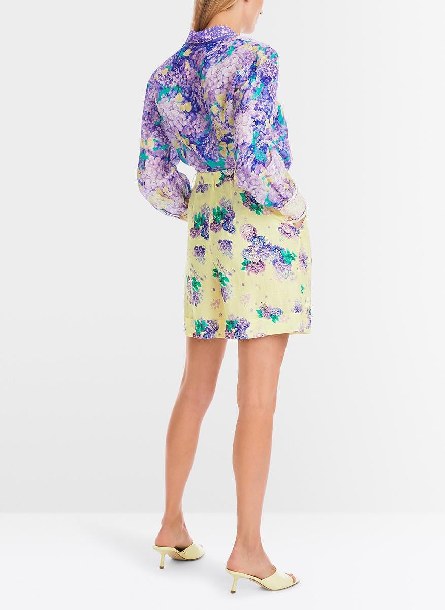 Къс панталон от лен 'Photorealistic floral' Marc Cain Glam