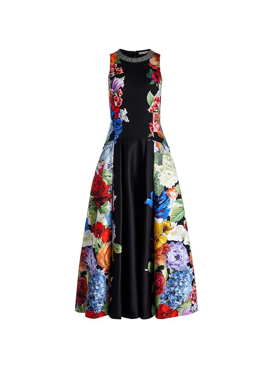 Дълга рокля с флорален принт 'Adley' Alice + Olivia