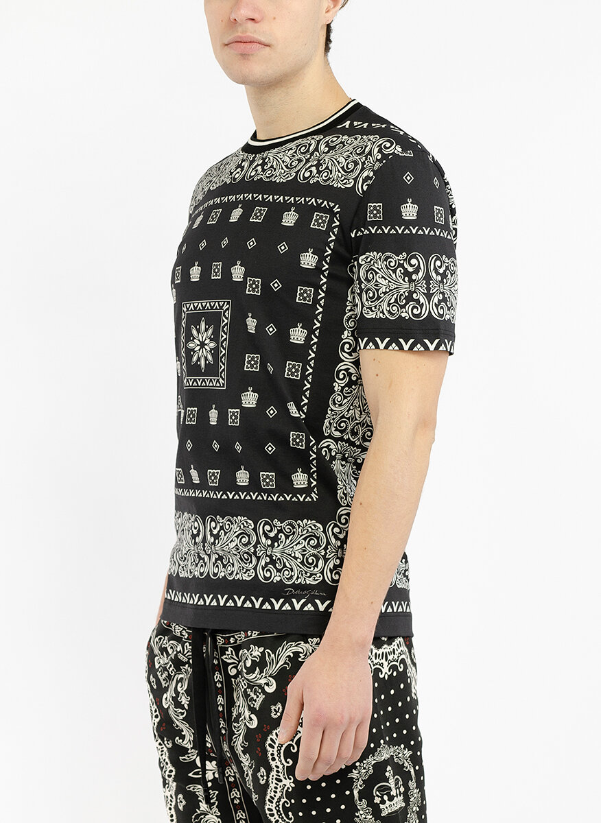 Тишърт с принт  'bandana' и  'crown' Dolce&Gabbana