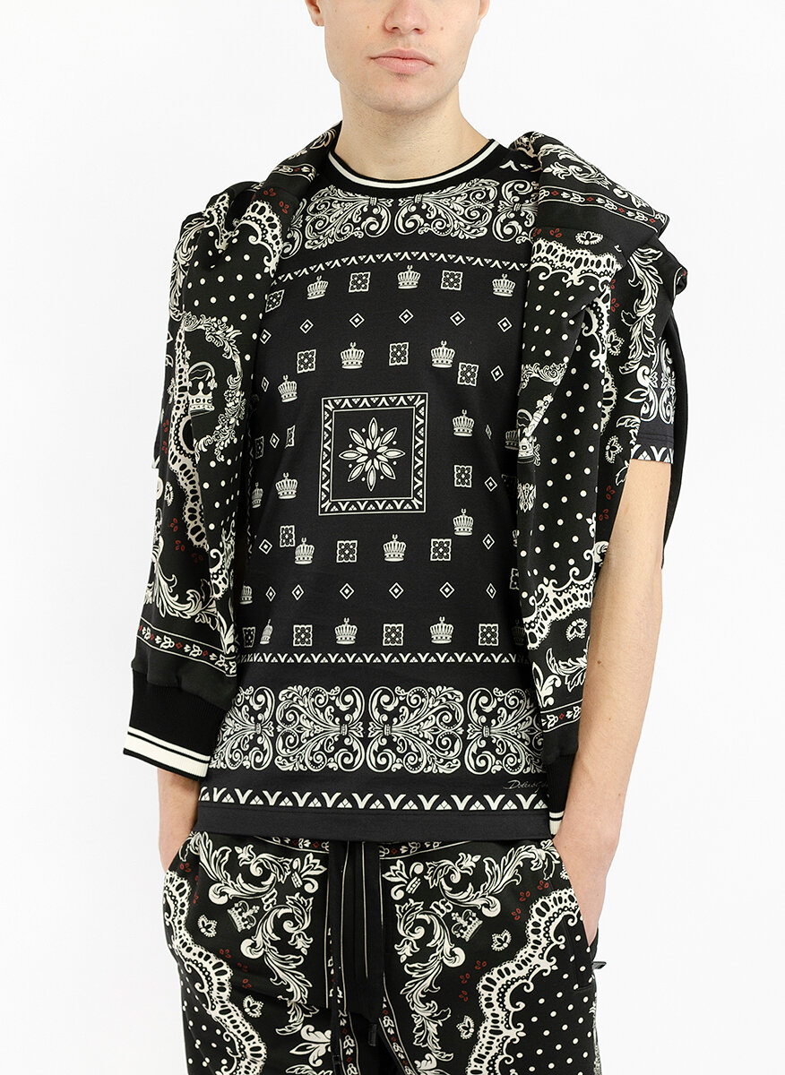 Тишърт с принт  'bandana' и  'crown' Dolce&Gabbana