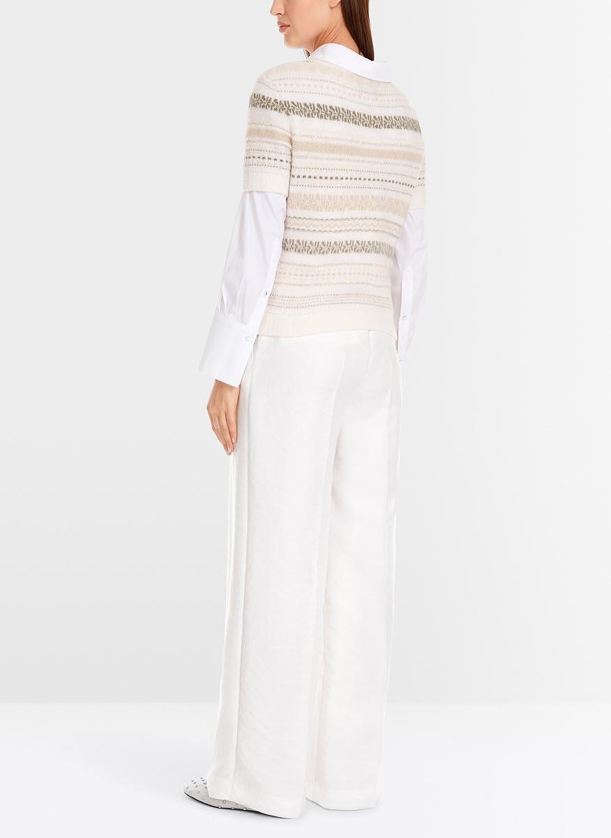 Пуловер с фина вълна 'Playful stripes' Marc Cain Collections