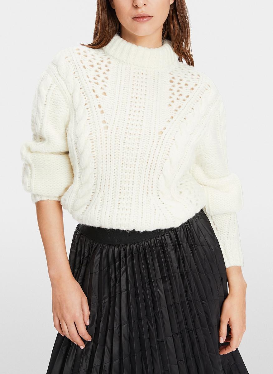 Пуловер с алпака 'Cable and lace' Marc Cain Collections