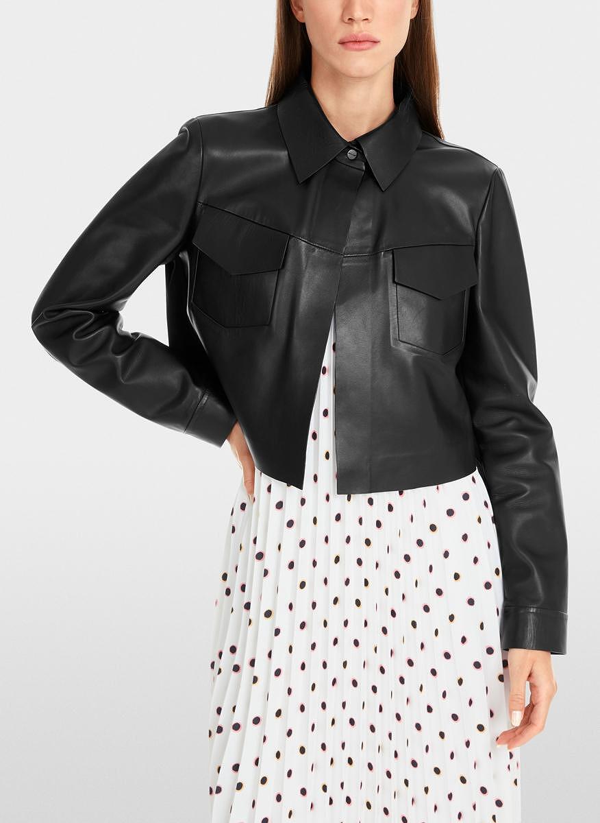 Кожено яке със скъсена дължина Marc Cain Collections