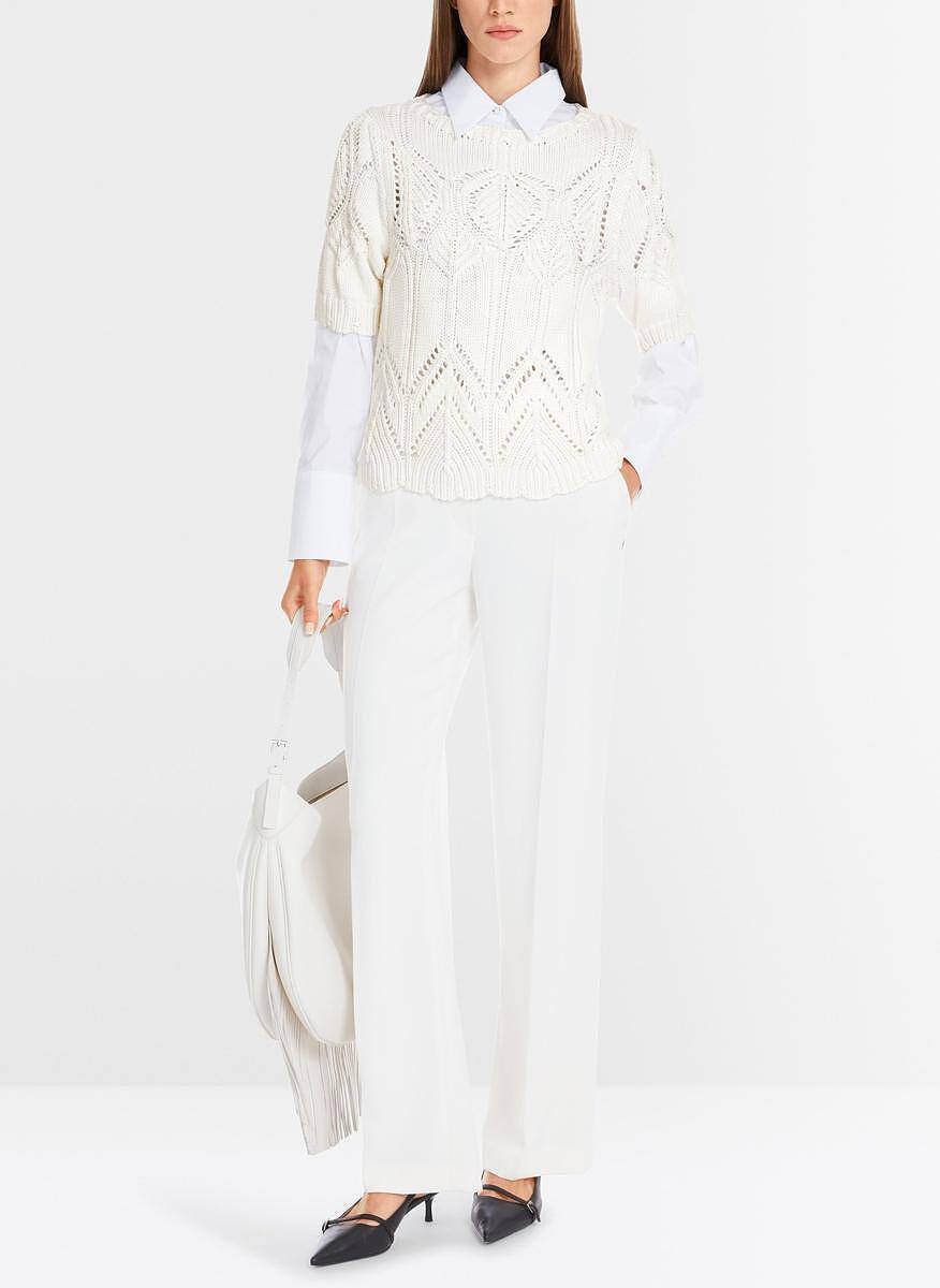 Пуловер с къс ръкав 'Openwork' Marc Cain Collections