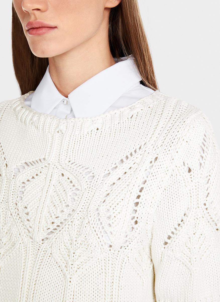 Пуловер с къс ръкав 'Openwork' Marc Cain Collections