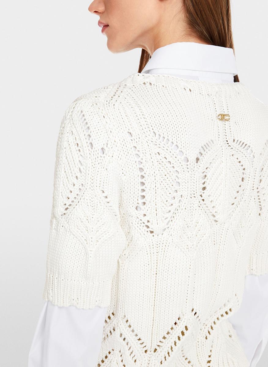 Пуловер с къс ръкав 'Openwork' Marc Cain Collections