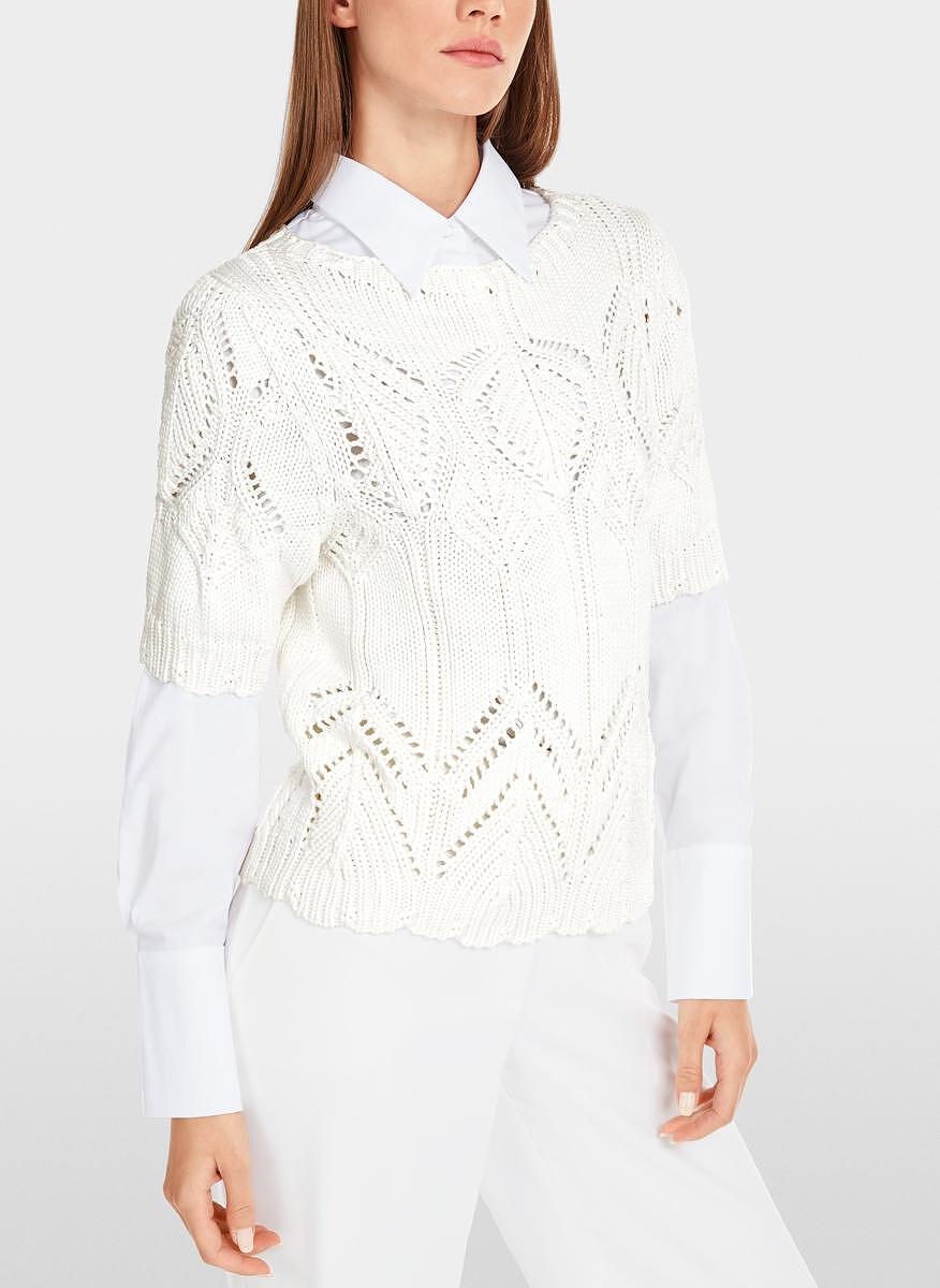 Пуловер с къс ръкав 'Openwork' Marc Cain Collections