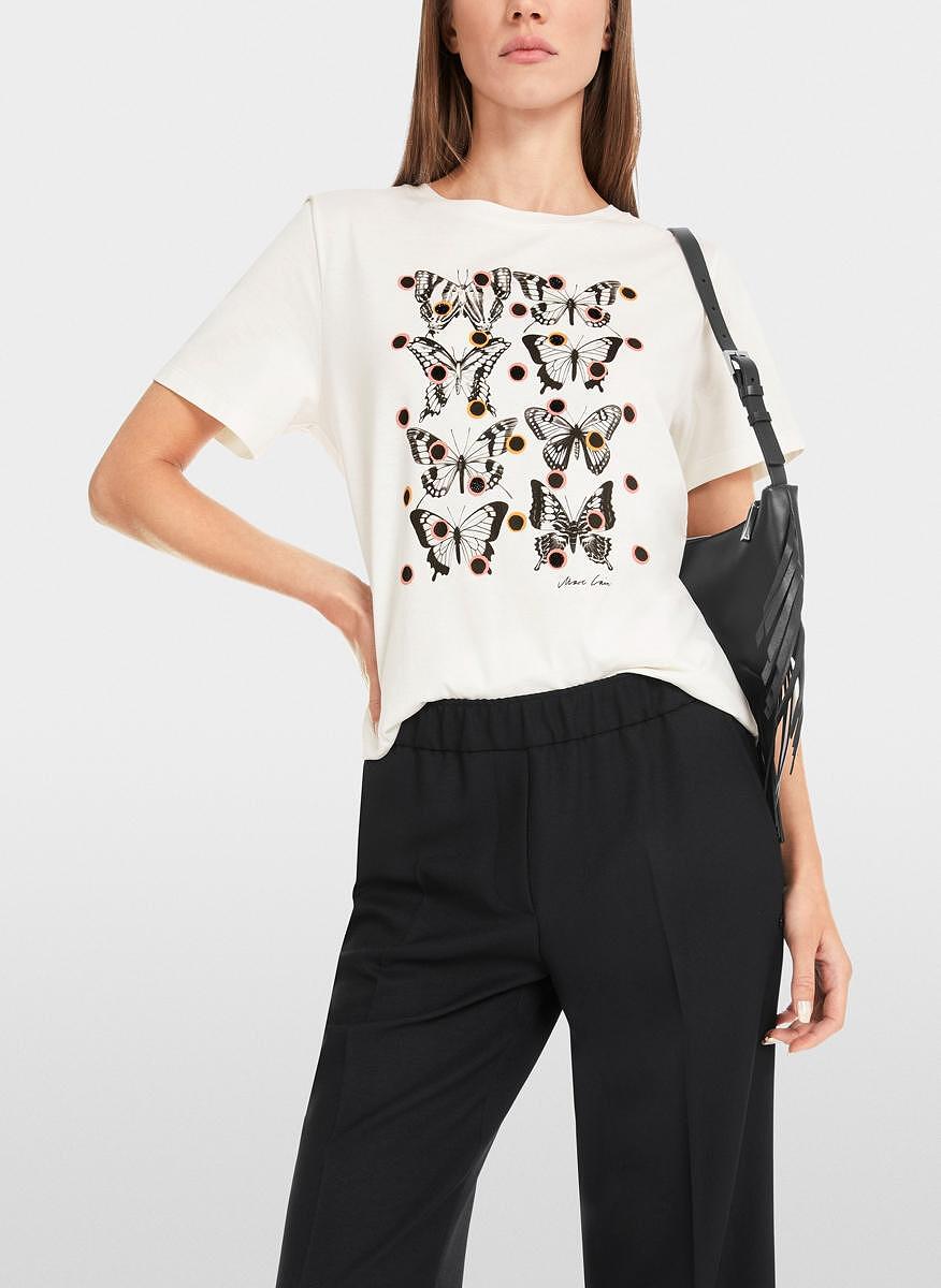 Тишърт от органичен памук с принт Marc Cain Collections