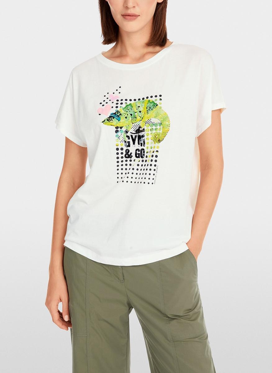 Тишърт с пайети и мъниста Marc Cain Sports
