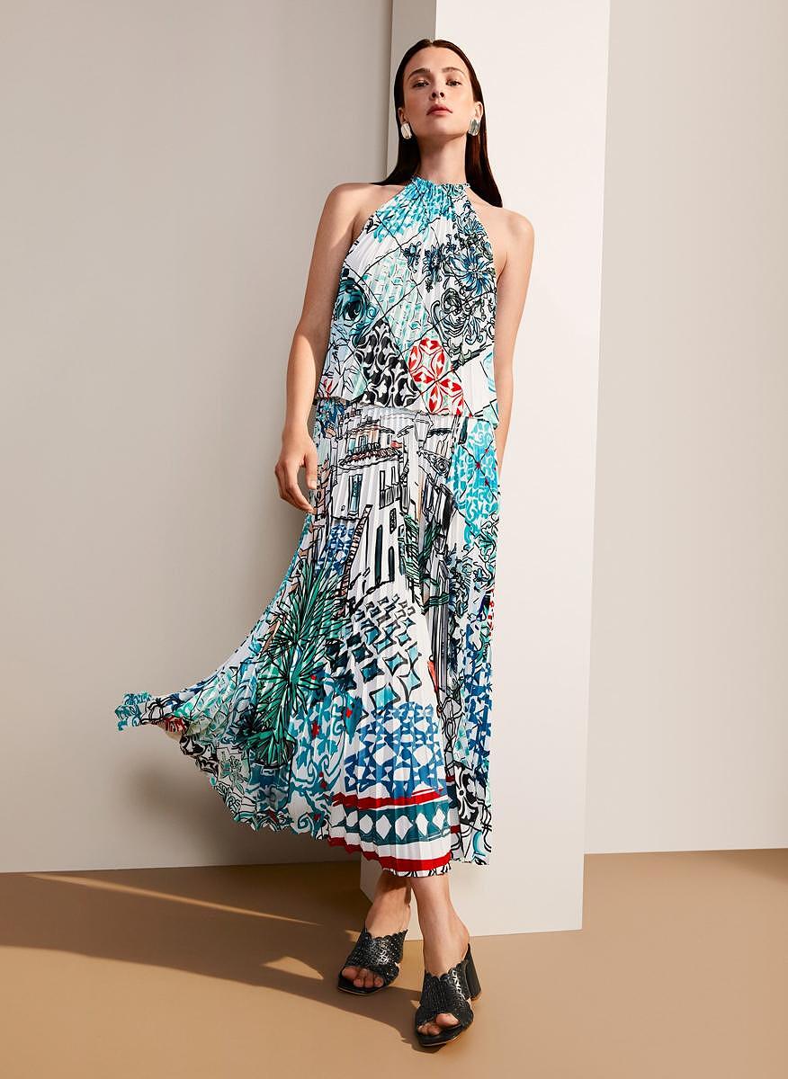 Плисиран топ с принт Marc Cain Collections