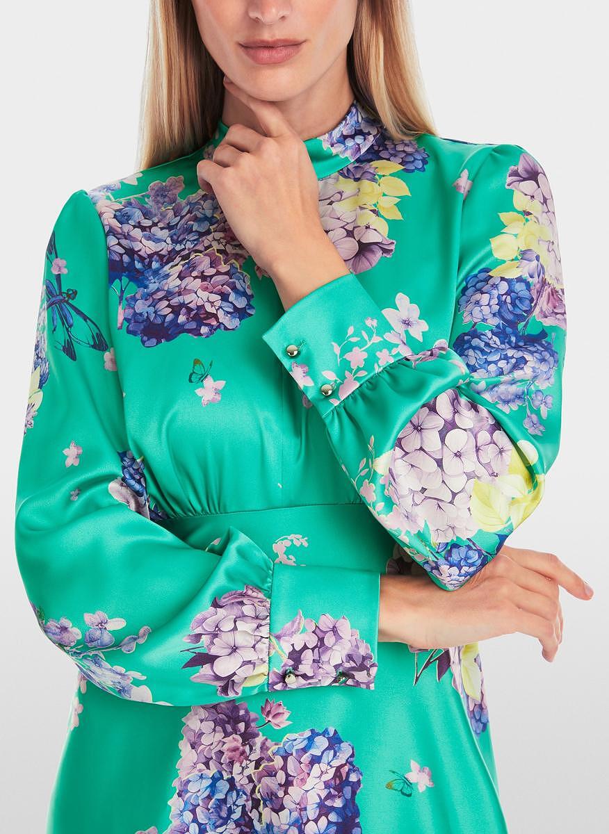 Сатенирана рокля 'Seventies style' Marc Cain Glam