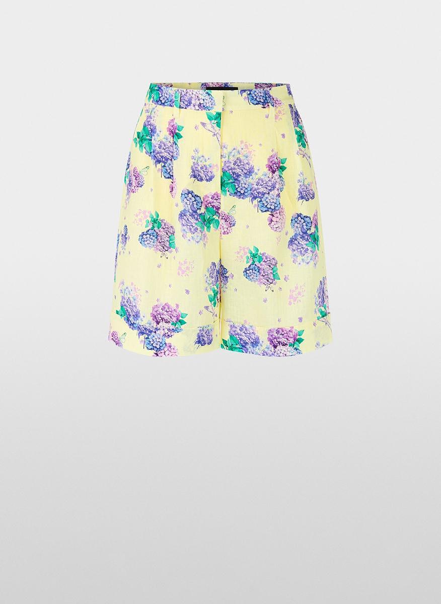 Къс панталон от лен 'Photorealistic floral' Marc Cain Glam